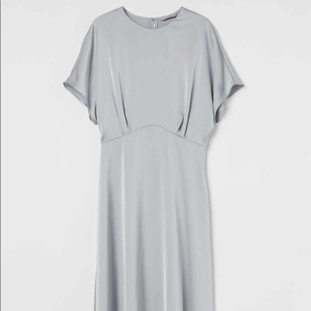 H&M powder blue silk blend dress - size M